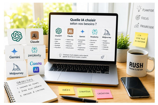 Suivant — **"Quelle intelligence artificielle choisir ?"** :  Alt text : `Quelle intelligence artificielle choisir – RUSH`